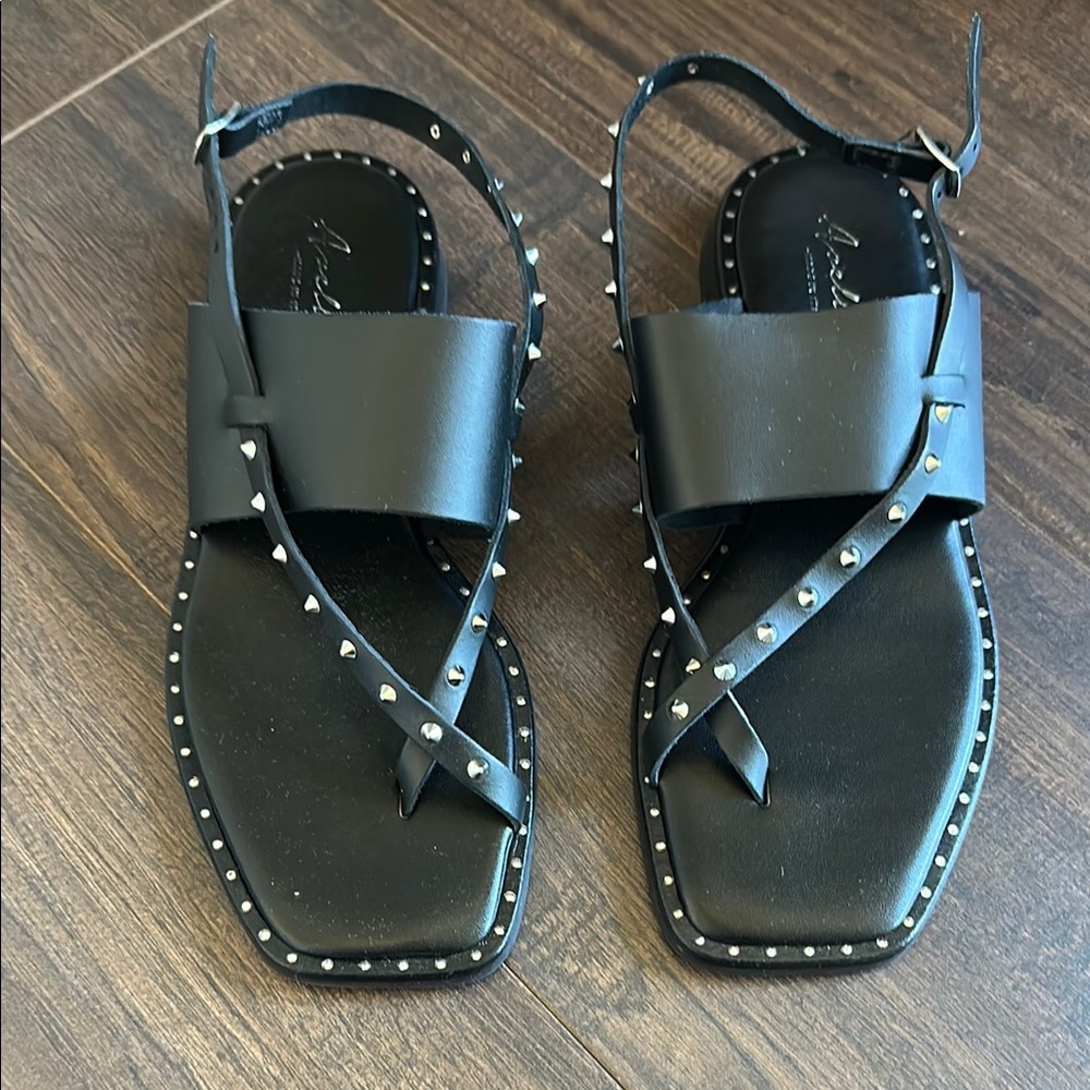 Studded Black Sandals